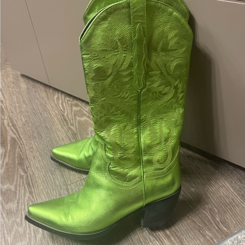 JEFFREY CAMPBELL WOMEN'S DAGGET METALLIC WESTERN BOOT cowboy boots - Picture 3 of 3